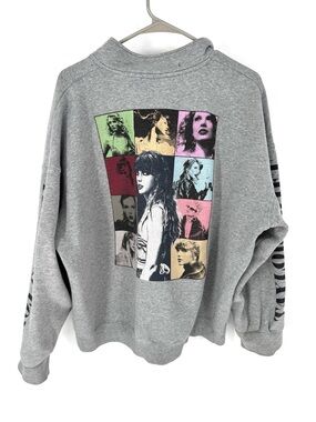Taylor Swift the Eras  tour Gray Retro Photo Grid Pullover Sweatshirt